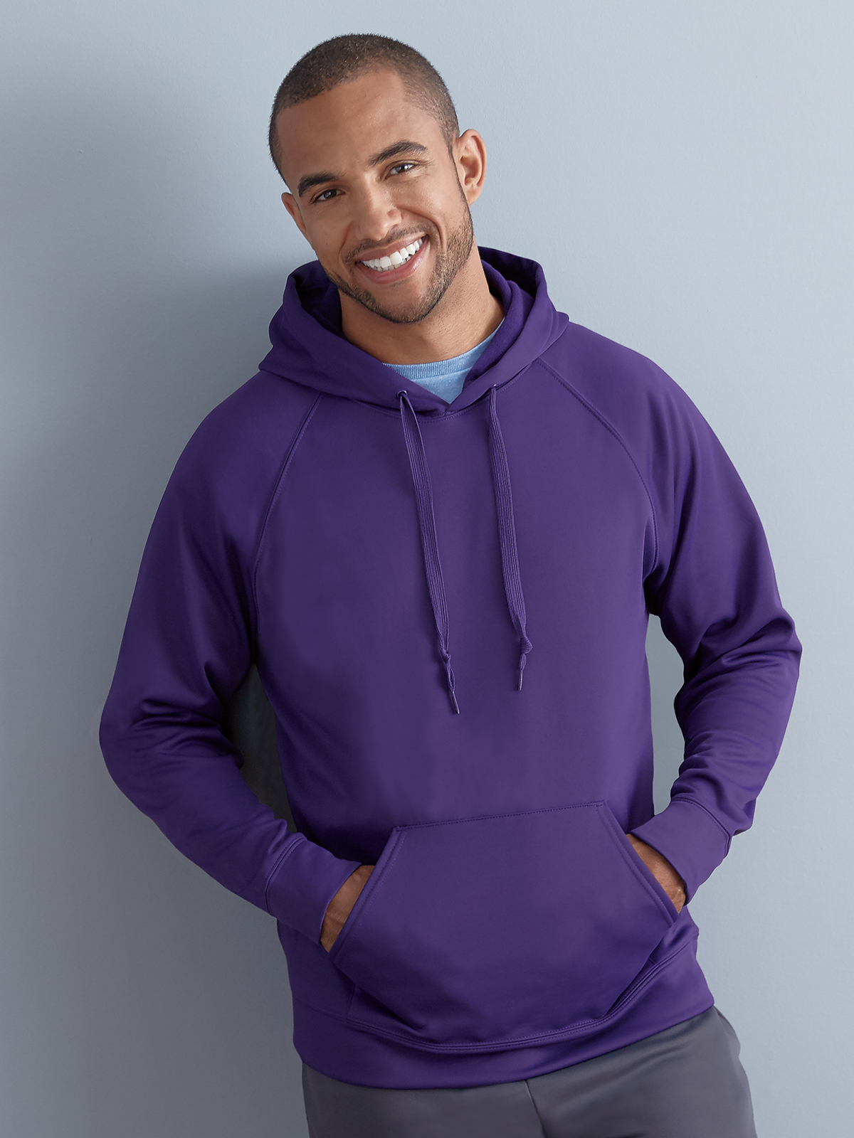 PF96MR JERZEES 100% Polyester Sport Tech Fleece Hooded Pullover Sweatshirt 